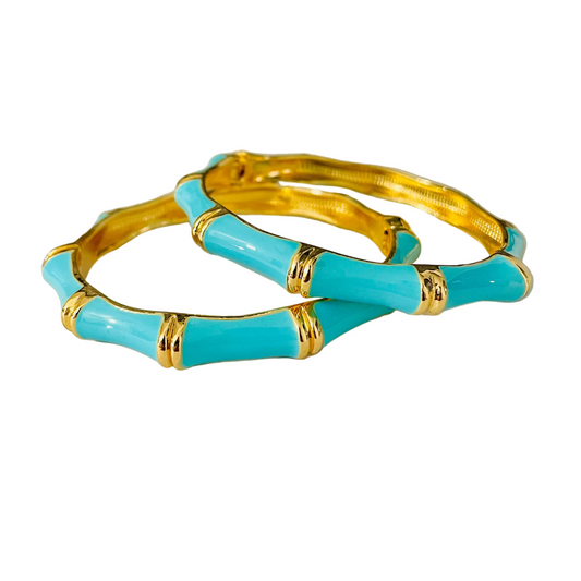 Pulsera bambú turquesa