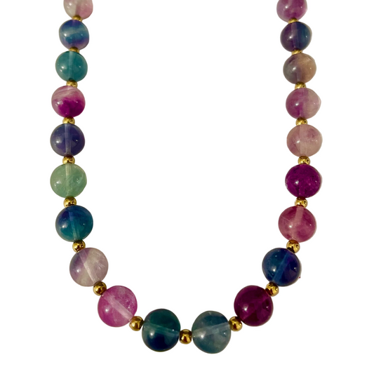 Collar fluorita piedra natural
