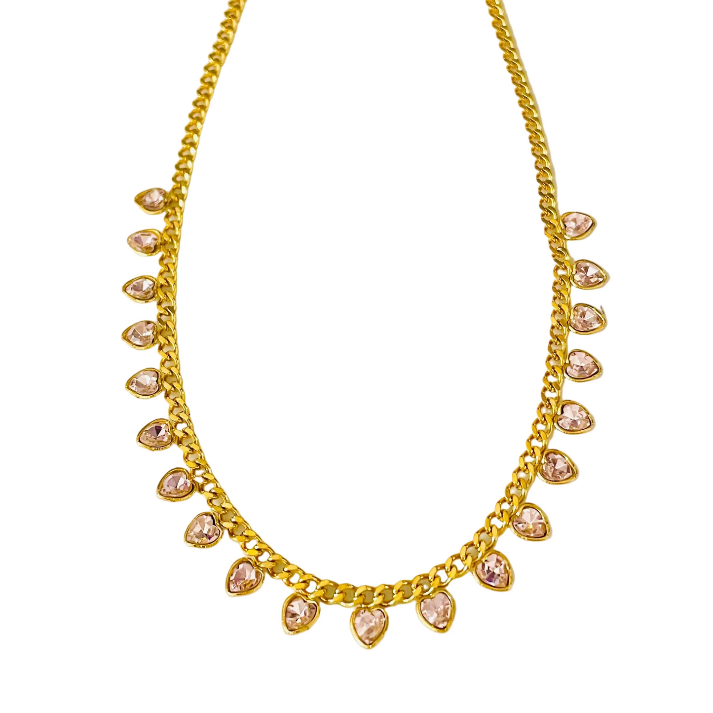 Collar corazones rosas