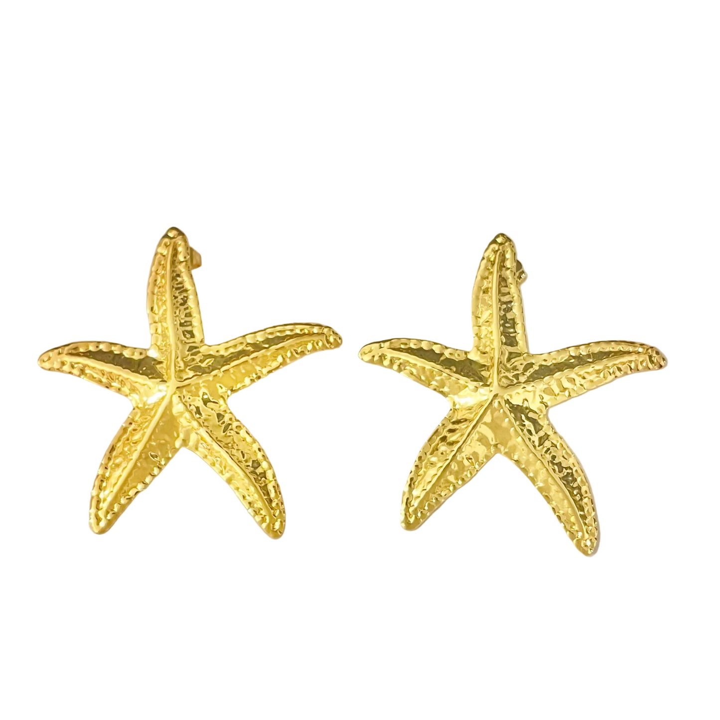 Pendientes estrella de mar de acero inoxidable
