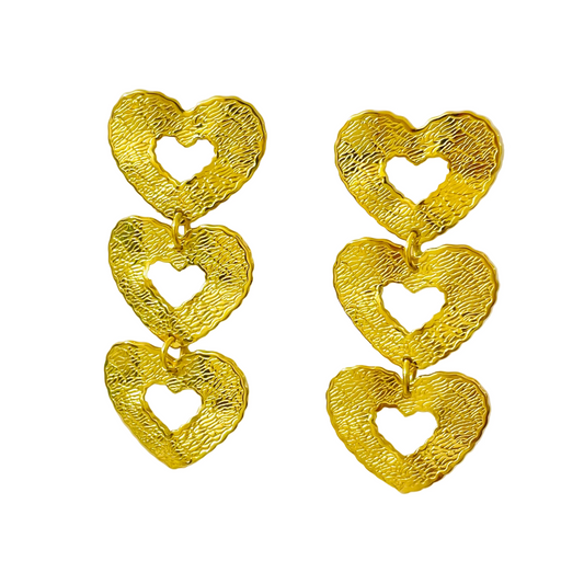 Pendientes  tres corazones