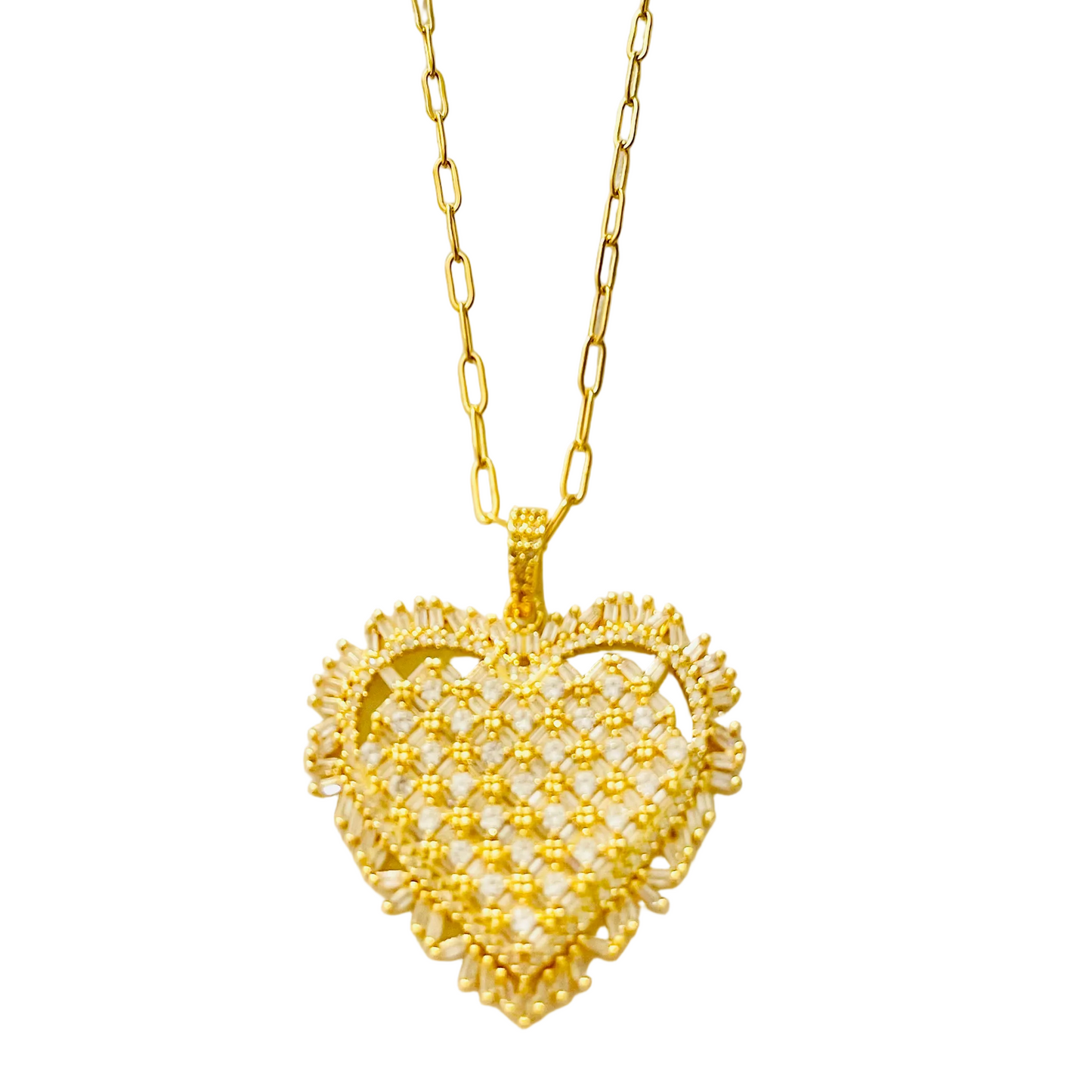 Collar corazón brillante