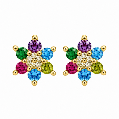 Pendientes Fiesta Floral Plata de Ley 925