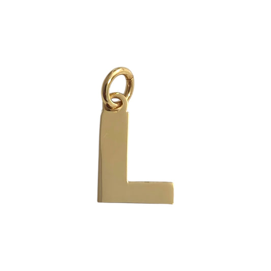 Colgante L Plata de Ley 925 Baño en Oro