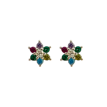 Pendientes Fiesta Floral Plata de Ley 925