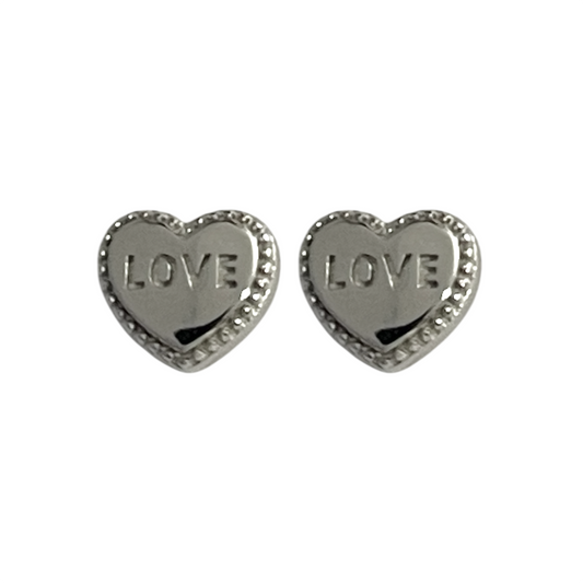 Pendientes Love en Plata de Ley 925
