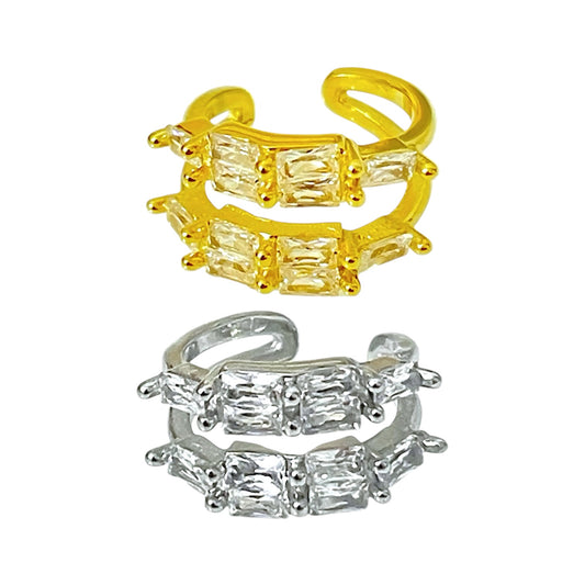 Pendientes Air-cuff Doble Brillo