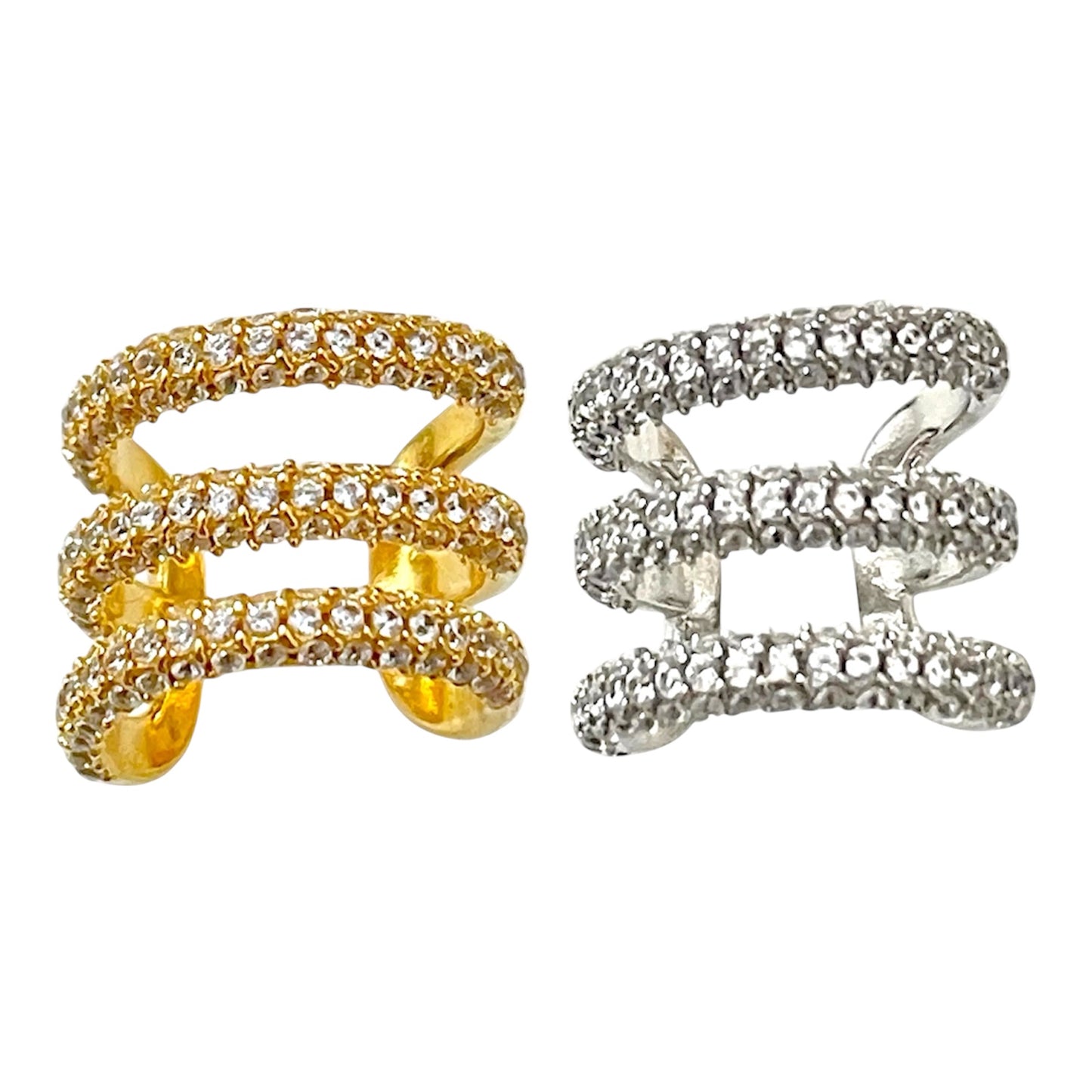 Pendientes Air-cuff Triple Brillo