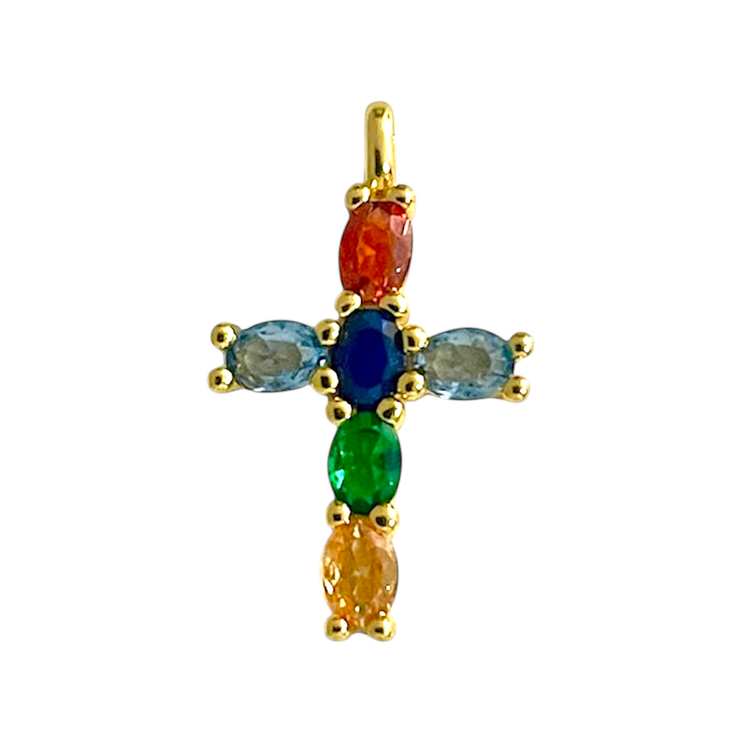 Colgante Cruz Divine Plata de Ley 925 Baño en Oro
