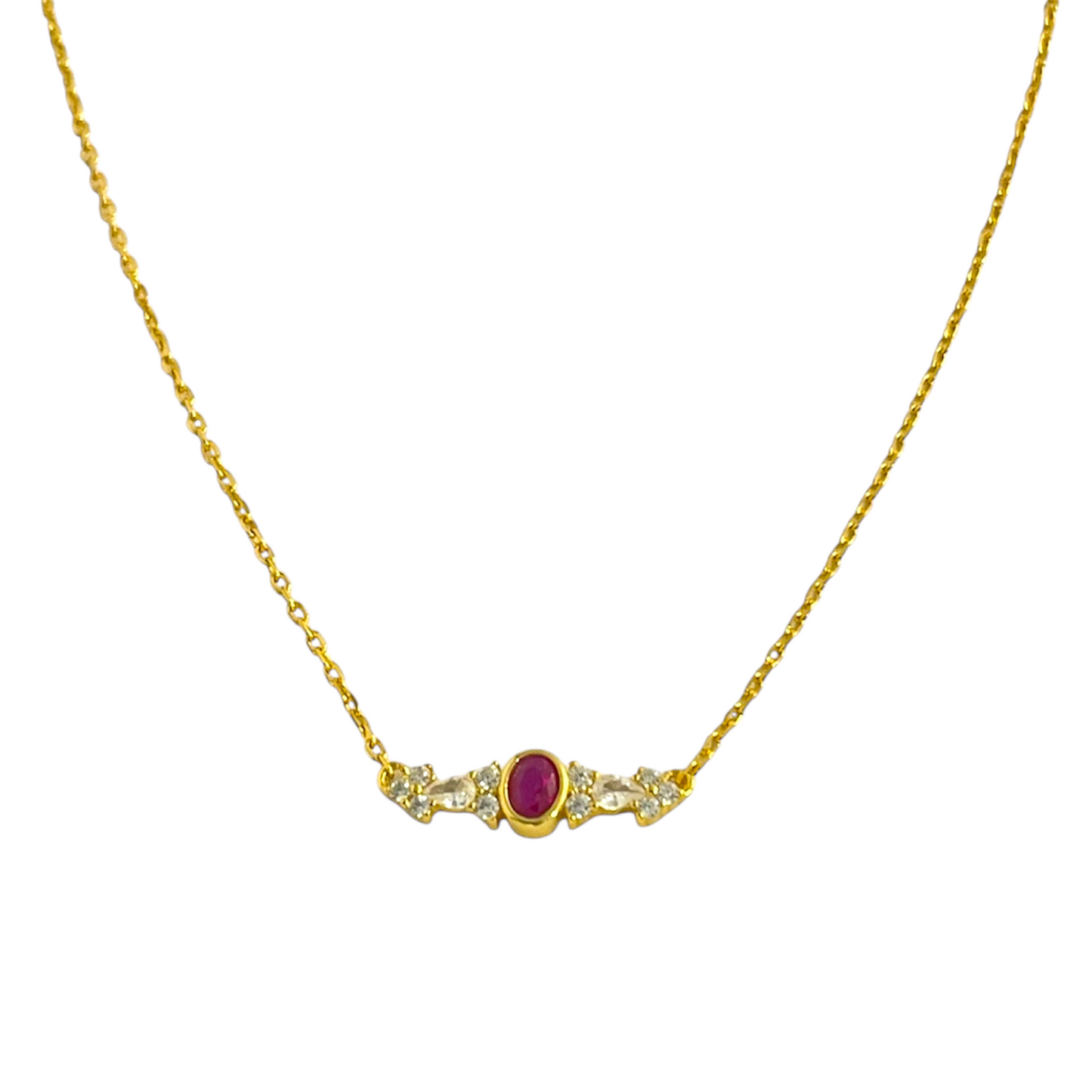 Colección Rubí Plata de Ley Baño en Oro 18K