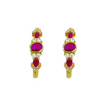 Colección Rubí Plata de Ley Baño en Oro 18K