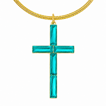 Cruz turquesa brillante