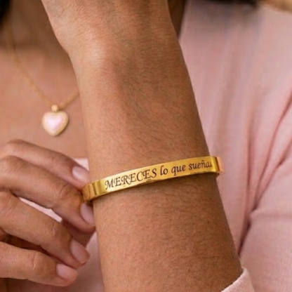 Pulseras con frases de acero inoxidable