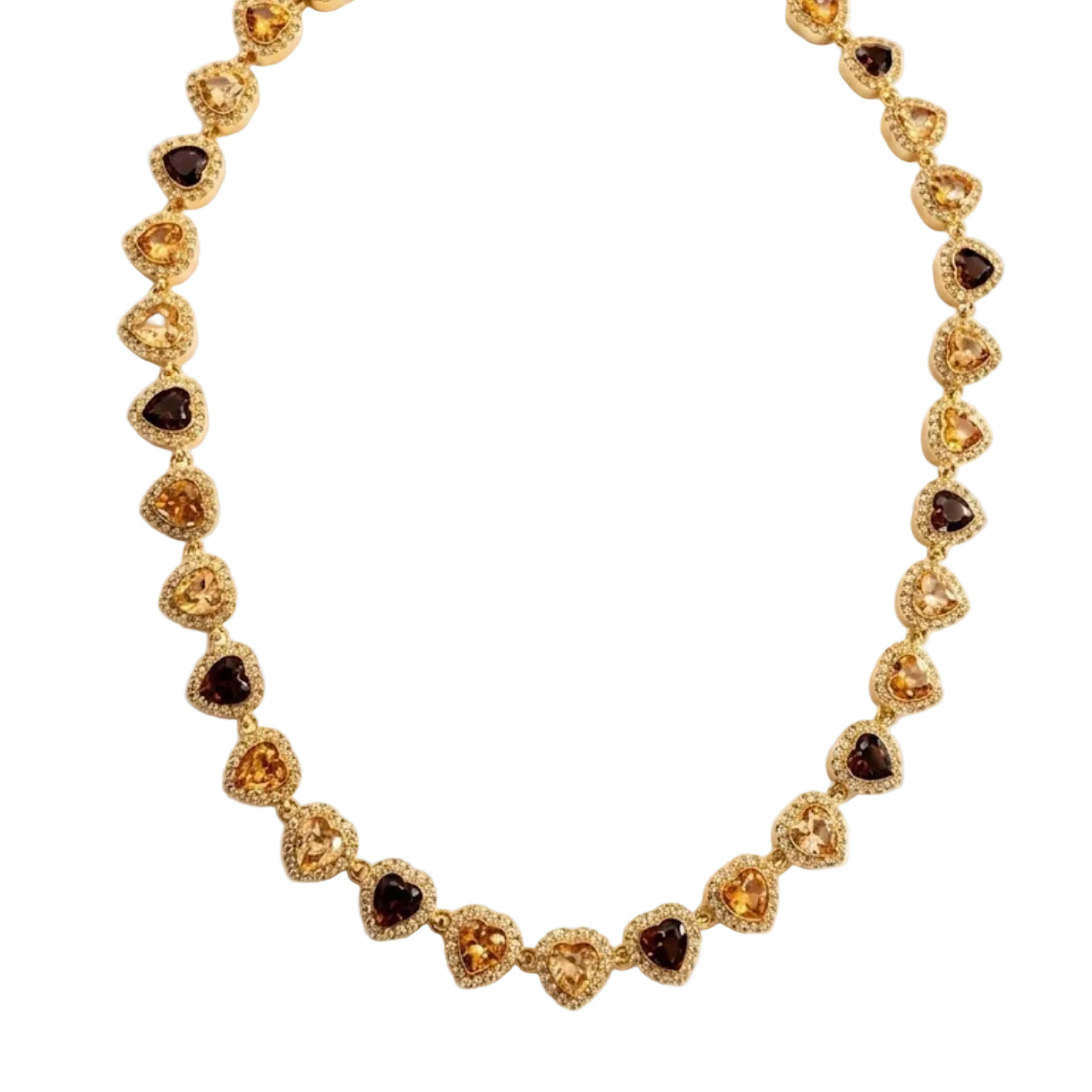 Collar corazones de cristal en acero inoxidable 316