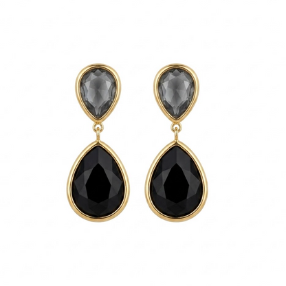 Pendientes  gotas  de cristal en Acero Inoxidable