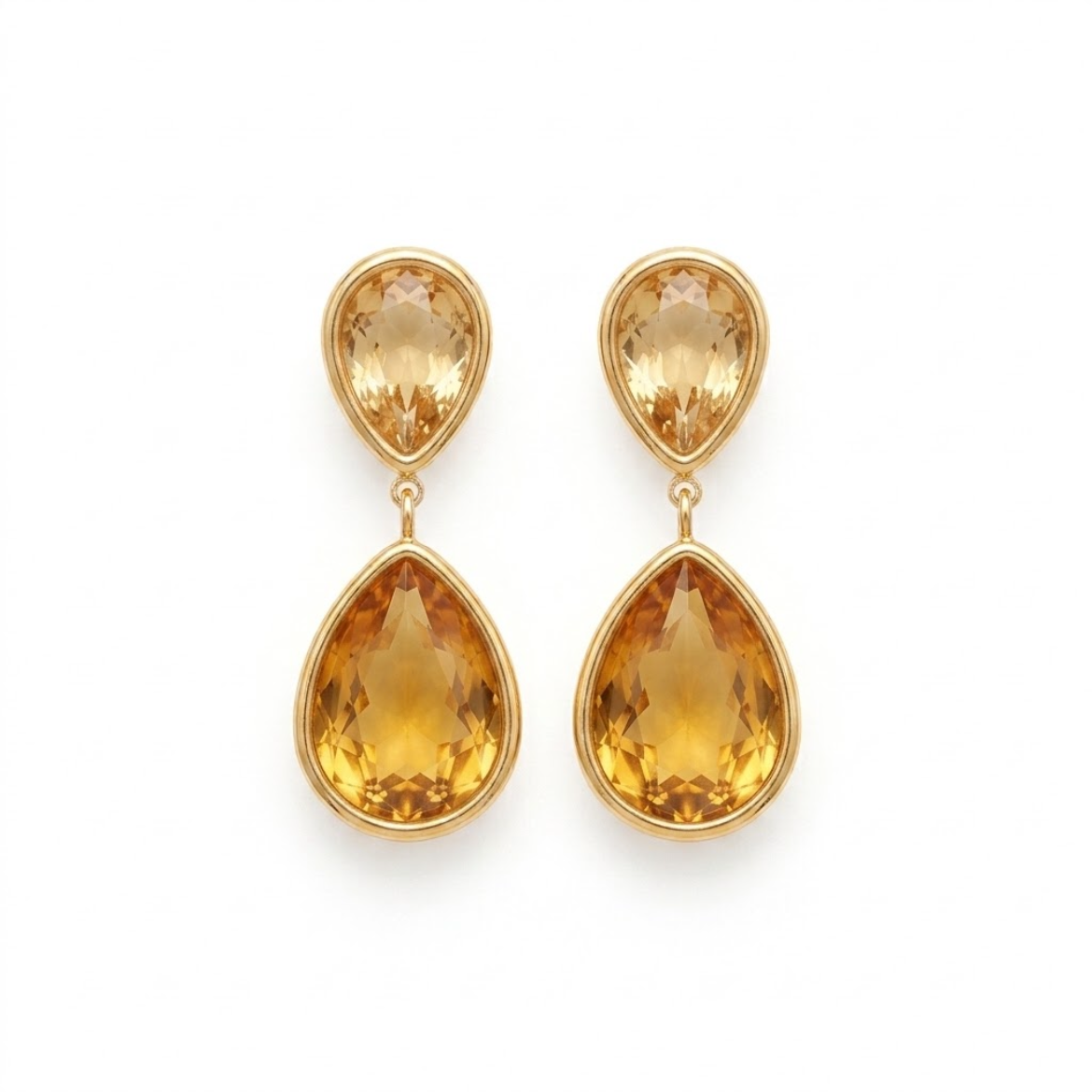 Pendientes  gotas  de cristal en Acero Inoxidable