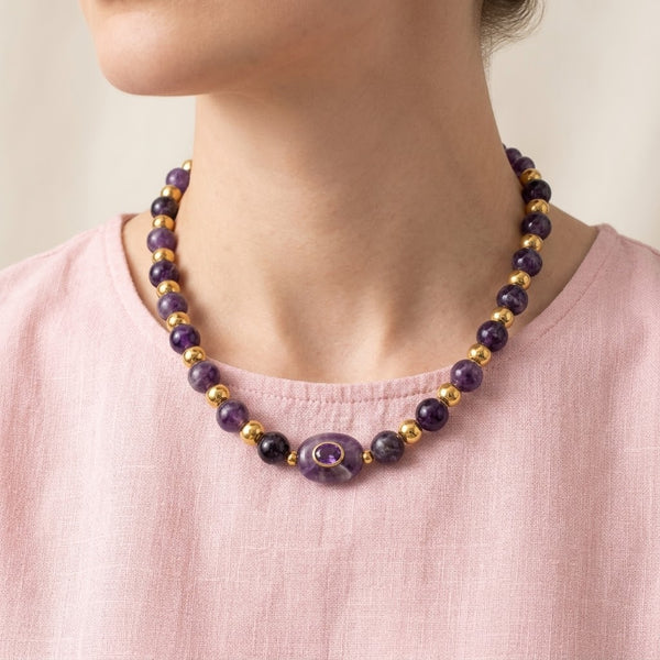 Collar Amatista de piedras