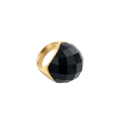 Anillo de cristal  negro