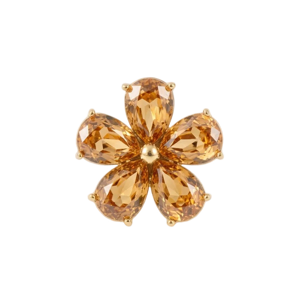 Anillo flor de otoño de acero 316