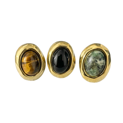 Anillos  en piedras naturales acero inoxidable