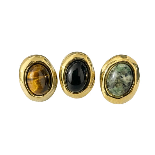 Anillos  en piedras naturales acero inoxidable