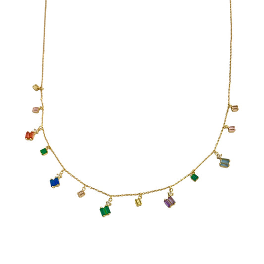 Collar Multicolor Plata de Ley 925 Baño en Oro 18K