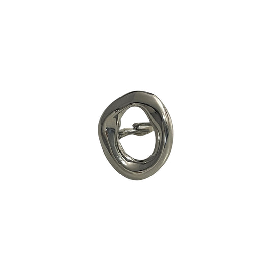 Anillo Abstracto Grande Plateado