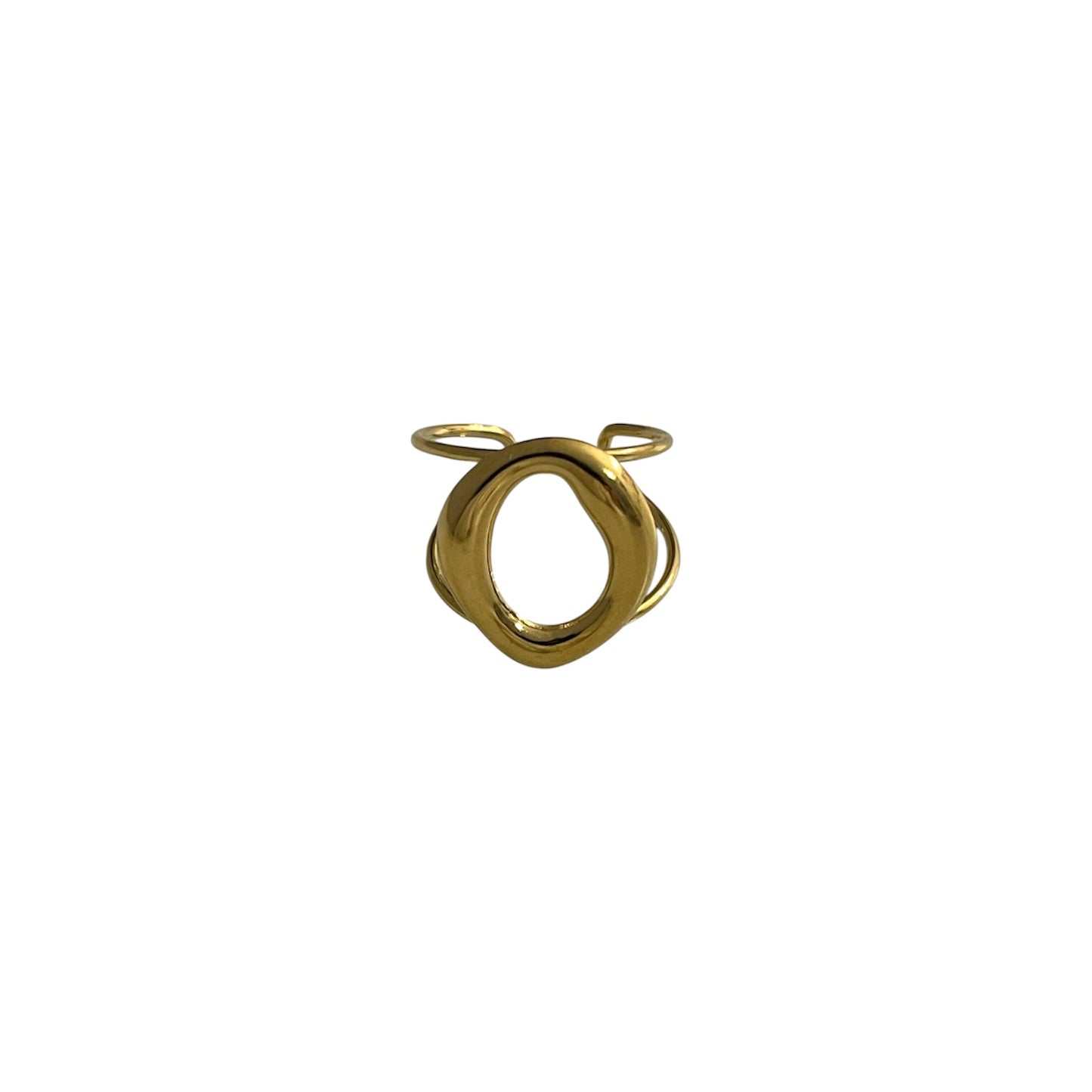Anillo Abstracto Pequeño Dorado