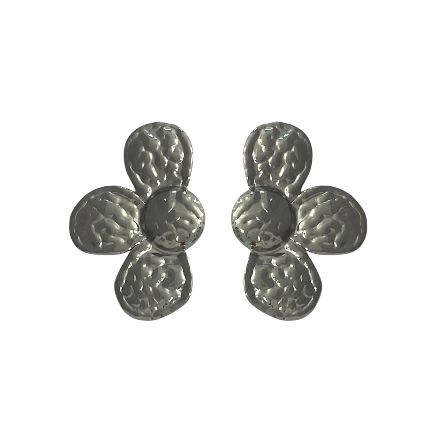 Pendiente Floral Plateado