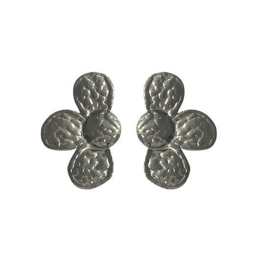 Pendiente Floral Plateado