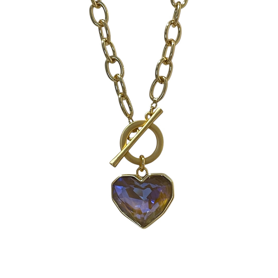 Corazón de cristal lila