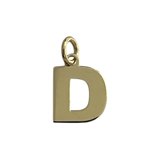 Colgante D Plata de Ley 925 Baño en Oro