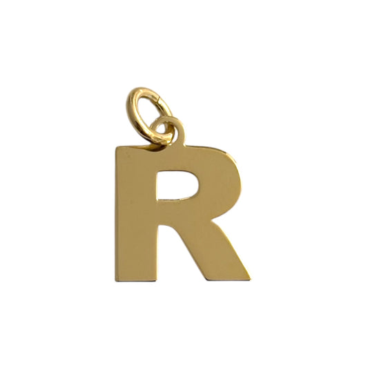 Colgante R Plata de Ley 925 Baño en Oro