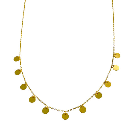 Collar plaquitas Plata de Ley 925 Baño Oro