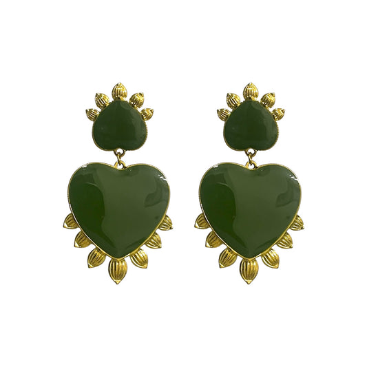 Pendientes Corazón Natura Verde