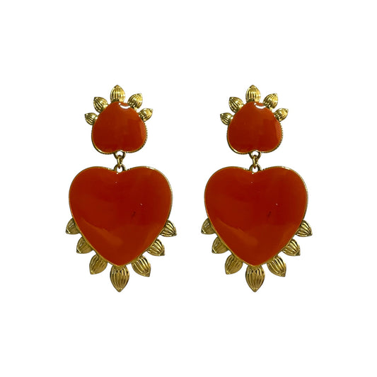 Pendientes Corazón Natura Teja