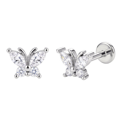 Piercing Mariposa Plata de Ley
