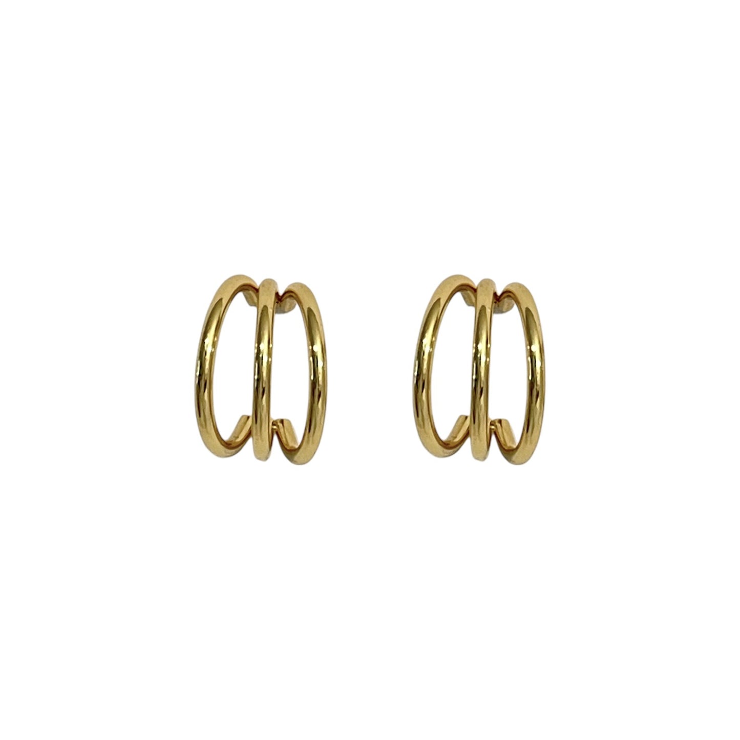 Pendientes Triple Dorado