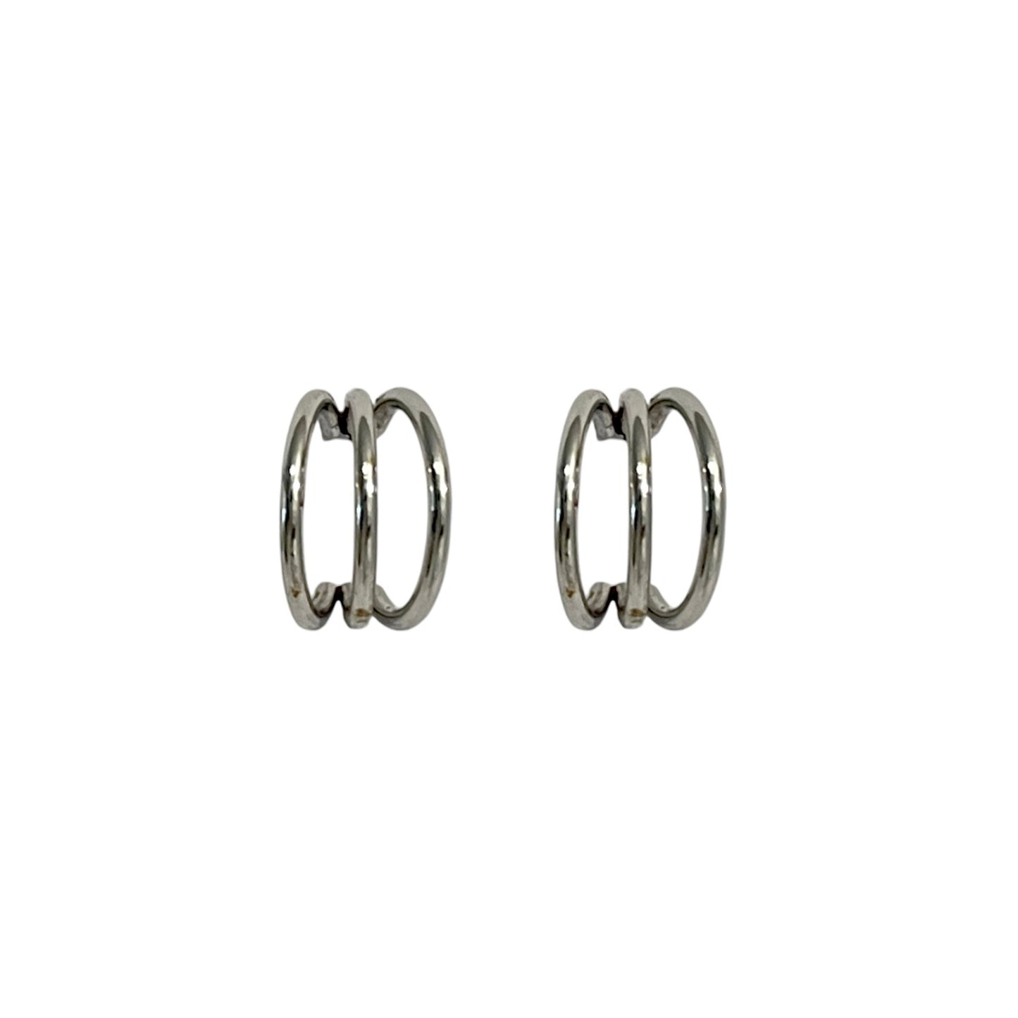 Pendientes Triple Plateado