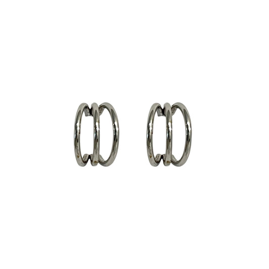 Pendientes Triple Plateado
